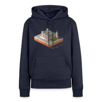 Big Ben - Sweat à capuche Premium bio Femme - bleu marine - Devant - Julia (174cm)