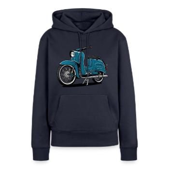 Schwalbe (blau) // Illustration - Frauen Premium Bio Hoodie - Navy - Vorne - Julia (174cm)