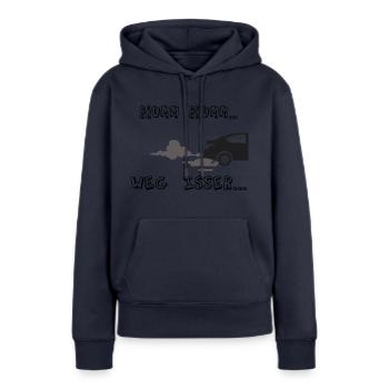 Brumm Brumm, weg isser - Frauen Premium Bio Hoodie - Navy - Vorne - Julia (174cm)