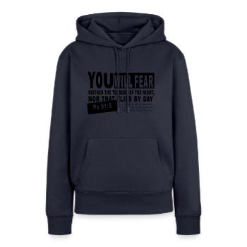 DIE KRAFT DES PSALMS - Frauen Premium Bio Hoodie - Navy - Vorne - Julia (174cm)