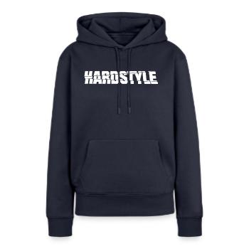 hardstyle - Sweat à capuche Premium bio Femme - bleu marine - Devant - Julia (174cm)