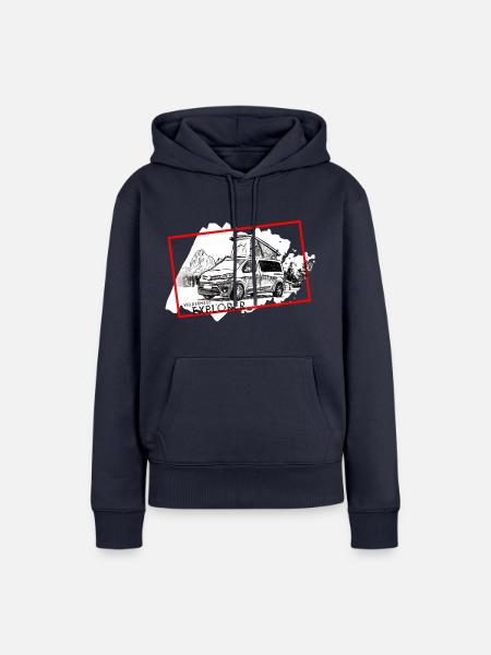 Wilderness Explorer Campster Van - Frauen Premium Bio Hoodie - Navy