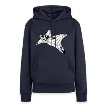 Wingsuit Flying Base Jumping - Frauen Premium Bio Hoodie - Navy - Vorne - Julia (174cm)