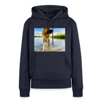Altdeutscher Schäferhund - Frauen Premium Bio Hoodie - Navy - Vorne - Julia (174cm)