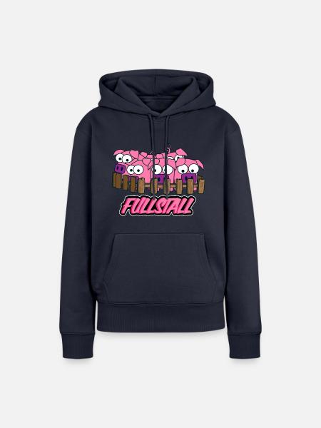 Full Stall Schweine Paragliding - Frauen Premium Bio Hoodie - Navy