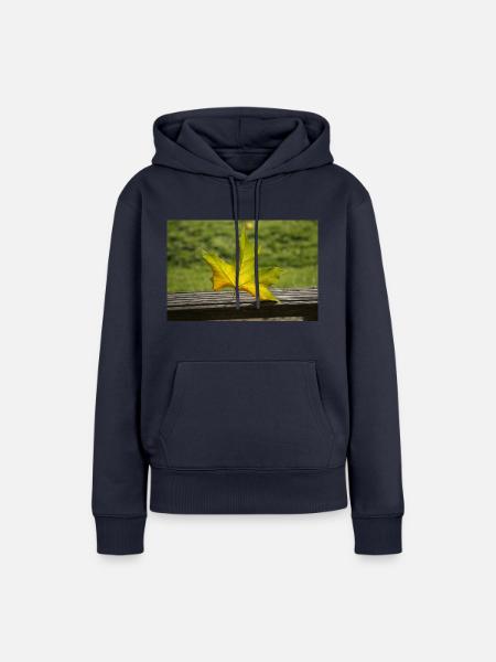 Einsames Ahornblatt - Frauen Premium Bio Hoodie - Navy