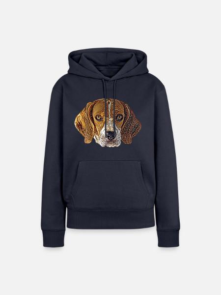 Beagle Gesicht - Frauen Premium Bio Hoodie - Navy