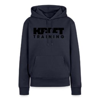 krafttraining - Frauen Premium Bio Hoodie - Navy - Vorne - Julia (174cm)