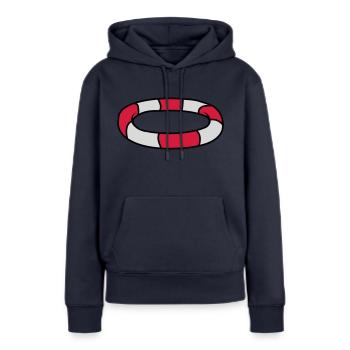 Lifebuoy Logo Design - Women’s Premium Organic Hoodie - navy - Front - Julia (174cm)