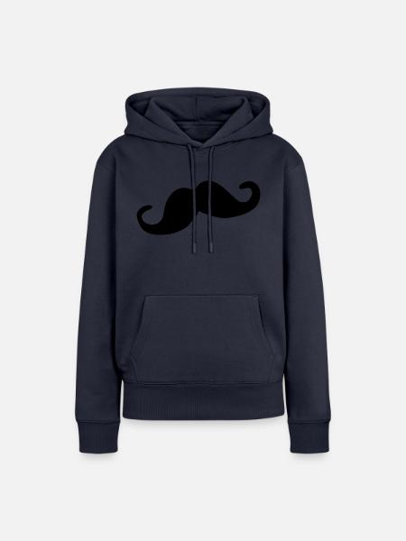 Schnurrbart - Frauen Premium Bio Hoodie - Navy