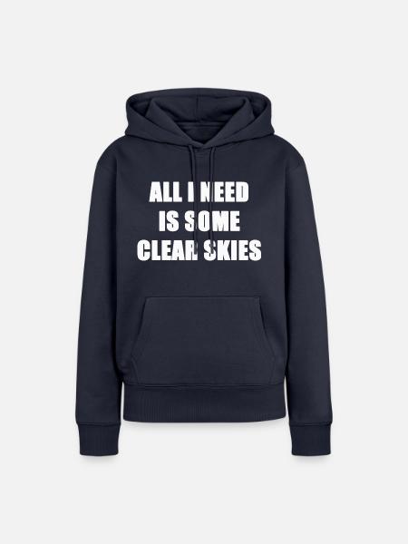 Klarer Himmel weiß - Frauen Premium Bio Hoodie - Navy