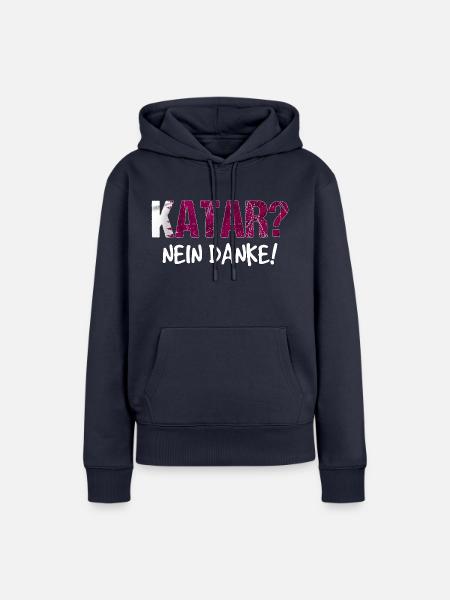 Katar Boykott Spruch Geschenk - Frauen Premium Bio Hoodie - Navy