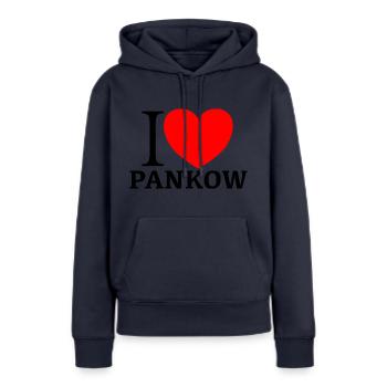 I LOVE PANKOW - Frauen Premium Bio Hoodie - Navy - Vorne - Julia (174cm)