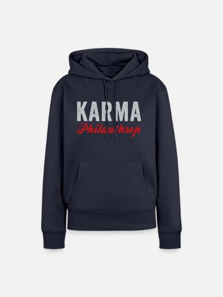Karma Philanthrop - Frauen Premium Bio Hoodie - Navy