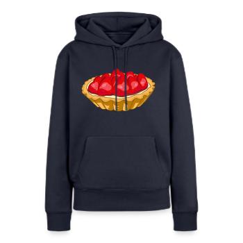 Tartelette aux fraises - Sweat à capuche Premium bio Femme - bleu marine - Devant - Julia (174cm)
