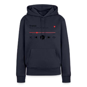 Trance - Frauen Premium Bio Hoodie - Navy - Vorne - Julia (174cm)
