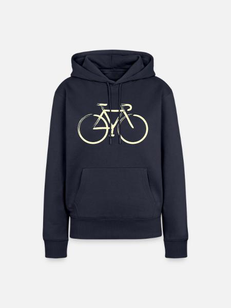 Creme-Striche - Frauen Premium Bio Hoodie - Navy