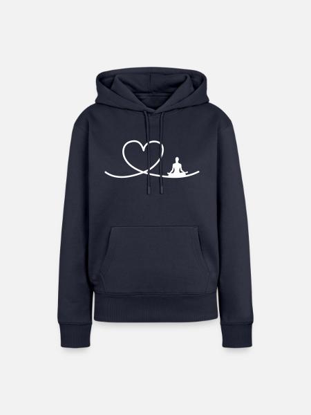 I love Yoga - Frauen Premium Bio Hoodie - Navy