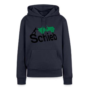 Schieb Jeep - Frauen Premium Bio Hoodie - Navy - Vorne - Julia (174cm)