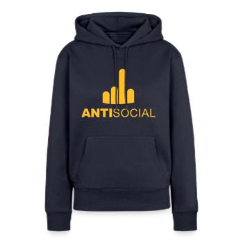 ANTISOCIAL - Women’s Premium Organic Hoodie - navy - Front - Julia (174cm)