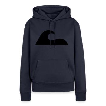Onde surf - Sweat à capuche Premium bio Femme - bleu marine - Devant - Julia (174cm)