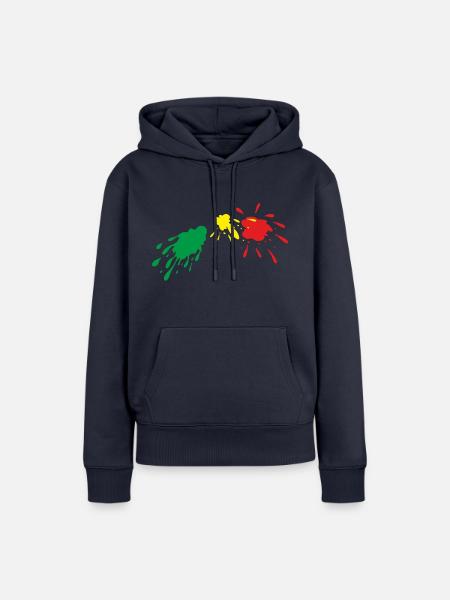 Farbklecks Farbspritzer Farbflecken - Frauen Premium Bio Hoodie - Navy