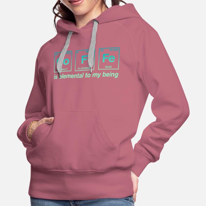 CAFÉ - avec des éléments du système persiode Sweat à capuche Premium bio Femme