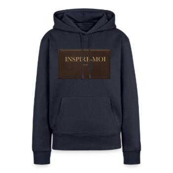 INSPIRE MOI - Sweat à capuche Premium bio Femme - bleu marine - Devant - Julia (174cm)