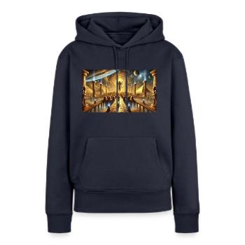 144. Magische Dimension der Annunaki - Frauen Premium Bio Hoodie - Navy - Vorne - Julia (174cm)