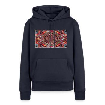 Psychedelisch - Frauen Premium Bio Hoodie - Navy - Vorne - Julia (174cm)