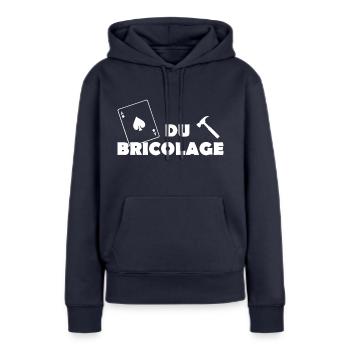 as du bricolage - Sweat à capuche Premium bio Femme - bleu marine - Devant - Julia (174cm)
