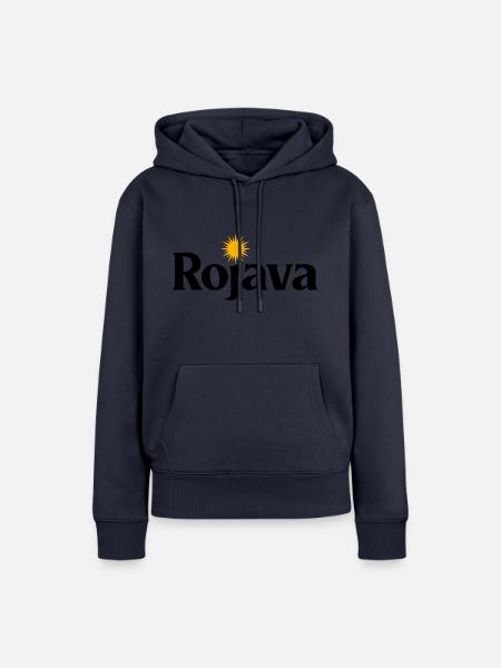 Rojava kurdisch sonne - Frauen Premium Bio Hoodie - Navy