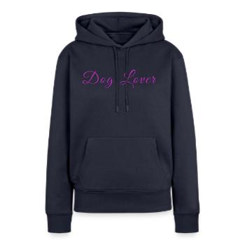 Dog Lover - Frauen Premium Bio Hoodie - Navy - Vorne - Julia (174cm)