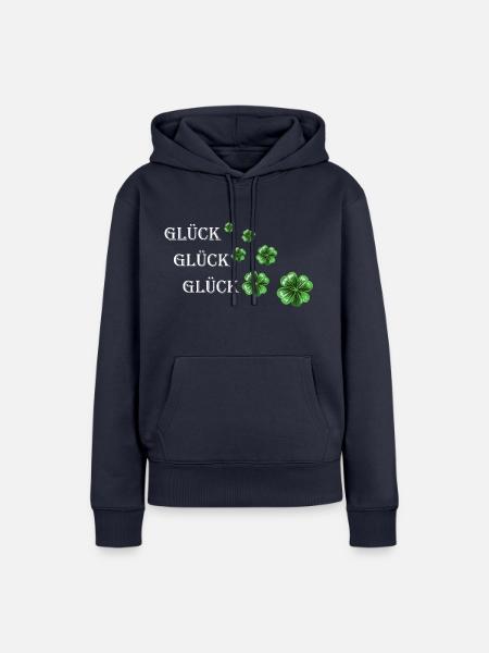 Glück - Frauen Premium Bio Hoodie - Navy