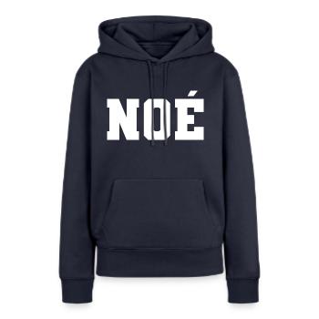 Name - Noé - Frauen Premium Bio Hoodie - Navy - Vorne - Julia (174cm)