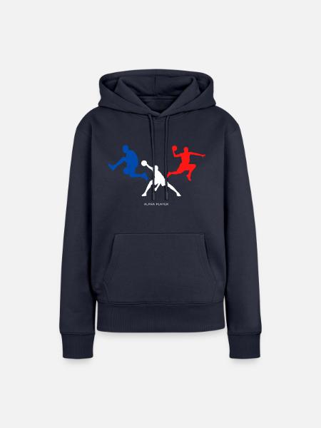 ALPHA PLAYER - Frauen Premium Bio Hoodie - Navy