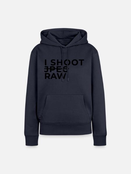 We don't shoot JPEG! - Frauen Premium Bio Hoodie - Navy