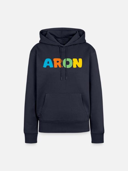 Name - Aron - Frauen Premium Bio Hoodie - Navy