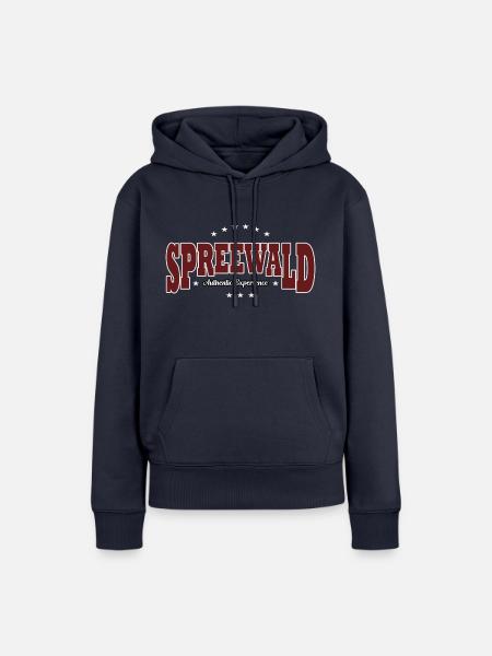 Spreewald Authentic Schriftzug rot - Frauen Premium Bio Hoodie - Navy