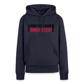 Besserwisser Klugscheißer - Frauen Premium Bio Hoodie - Navy - Vorne - Julia (174cm)