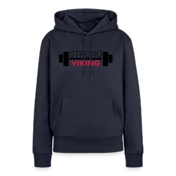 Strong Viking - Frauen Premium Bio Hoodie - Navy - Vorne - Julia (174cm)