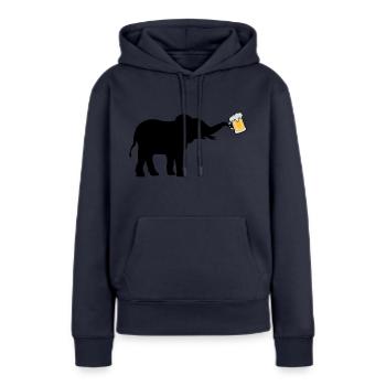 Bier Krug Elefant cool - Frauen Premium Bio Hoodie - Navy - Vorne - Julia (174cm)
