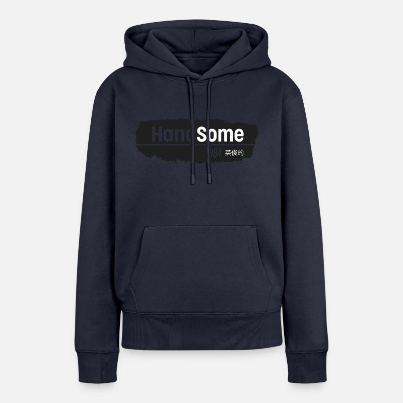 handsome Tshirt design - Sweat à capuche Premium bio Femme - bleu marine