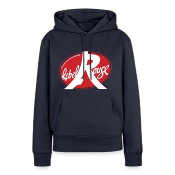 Roter Rebel - Frauen Premium Bio Hoodie - Navy - Vorne - Julia (174cm)