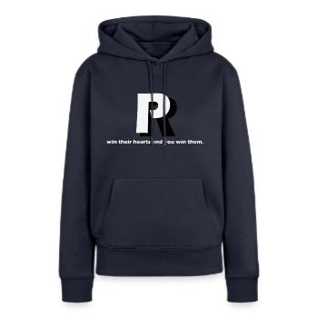 PR Logo - Frauen Premium Bio Hoodie - Navy - Vorne - Julia (174cm)