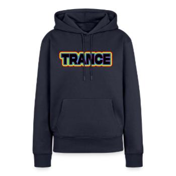 Trance Music LGBTQ Regenbogen | Erhebende Goa Psy - Frauen Premium Bio Hoodie - Navy - Vorne - Julia (174cm)