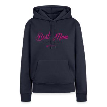 Meilleure maman depuis 2020 - Sweat à capuche Premium bio Femme - bleu marine - Devant - Julia (174cm)