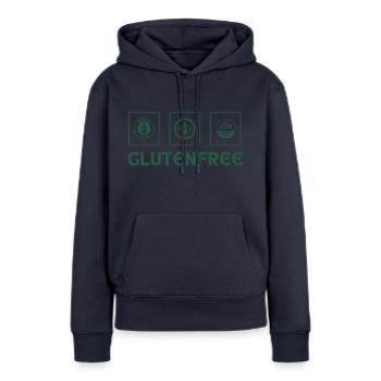 Glutenfree Glutenfrei Zöliakie - Frauen Premium Bio Hoodie - Navy - Vorne - Julia (174cm)