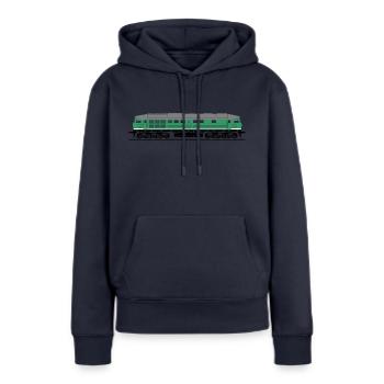 BR 130 côté vert IC inter inter intercity Wismut - Sweat à capuche Premium bio Femme - bleu marine - Devant - Julia (174cm)