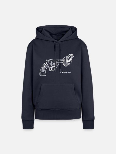 NON-VIOLANCE (white) - Frauen Premium Bio Hoodie - Navy